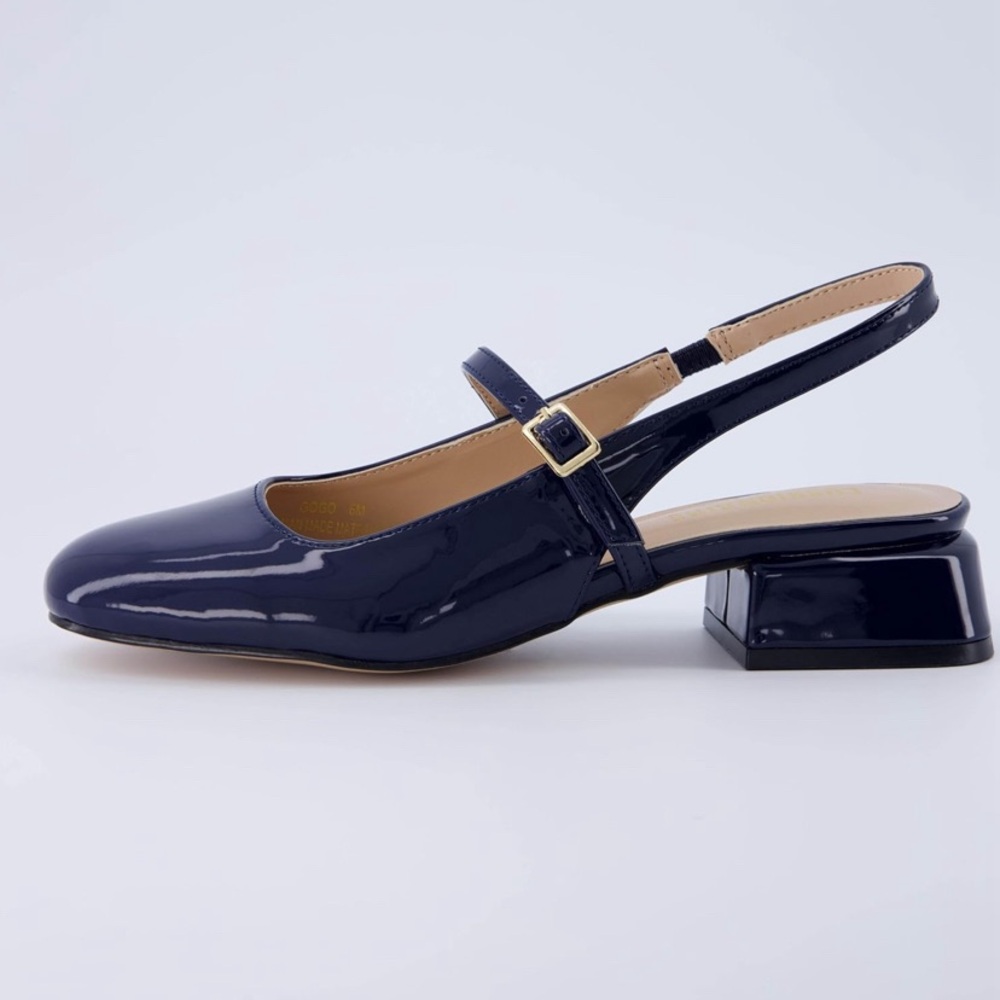 NEW Navy Mary Jane Slingback Heels